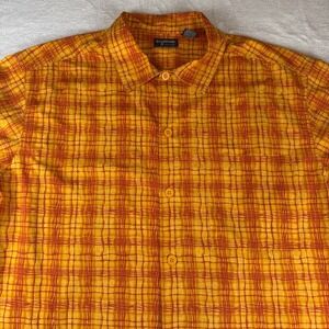 Levis Silvertab Short Sleeve Button Up Shirt Mens Large Orange Retro Plaid XL